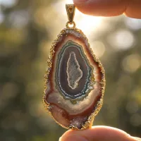 Amethyst Stalactite Necklace Gold Electroform Finish – Image 2