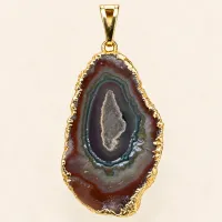  Amethyst Stalactite Necklace Gold Electroform Finish – Image 1