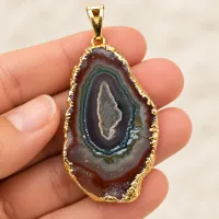  Amethyst Stalactite Necklace Gold Electroform Finish – Image 3