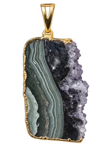  Amethyst Stalactite Pendant. Gold Electroform Finish – Image 2