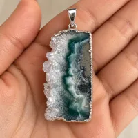 Amethyst Stalactite Necklace – Silver Electroform Finish  – Image 2
