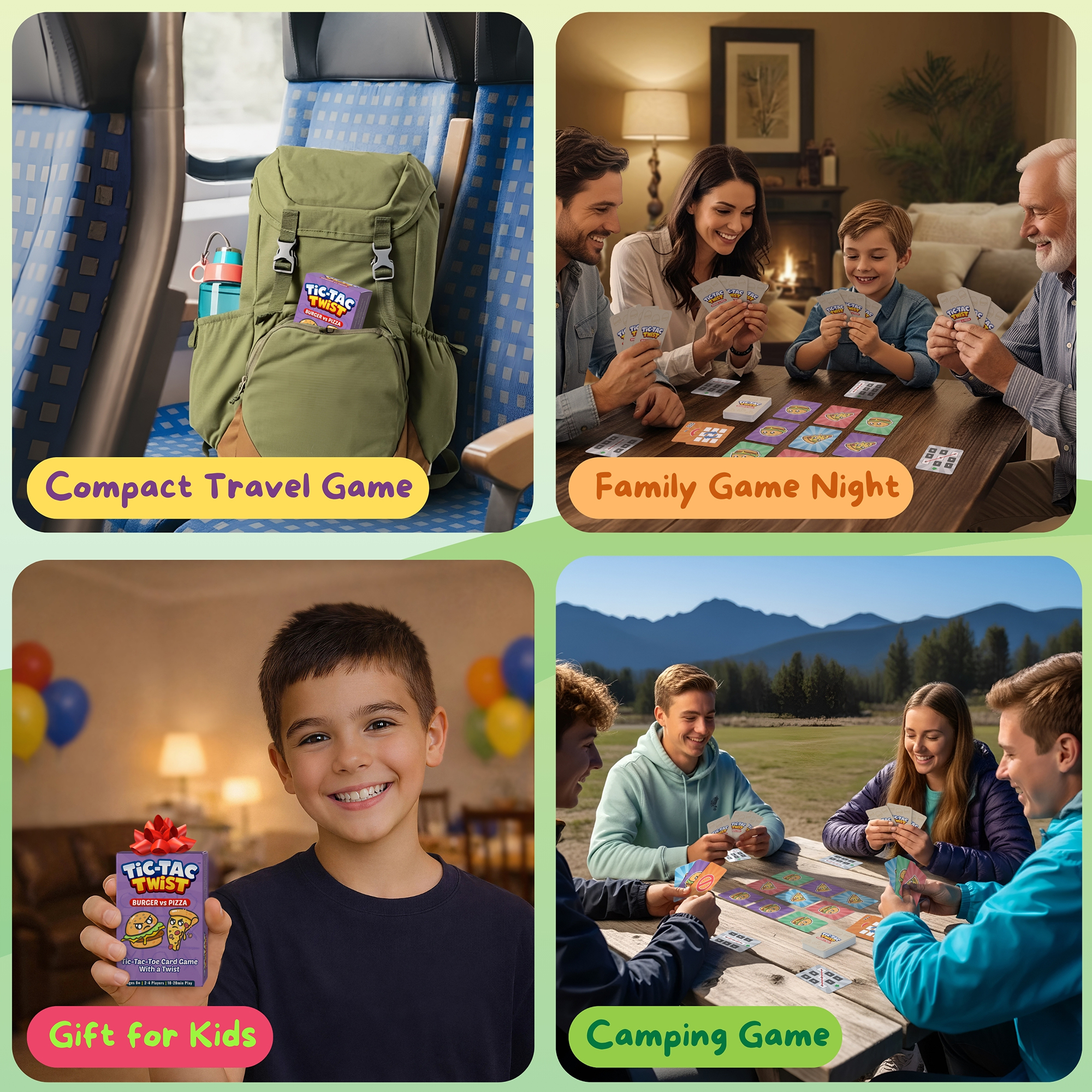 Tic Tac Twist - Burger Vs Pizza - Family Card Games – Image 5