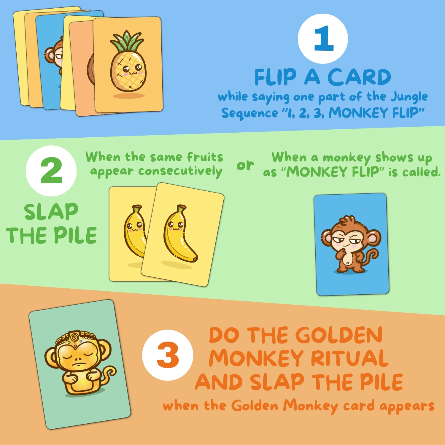 1-2-3 Monkey Flip! - Slap Party Card Game – Image 3