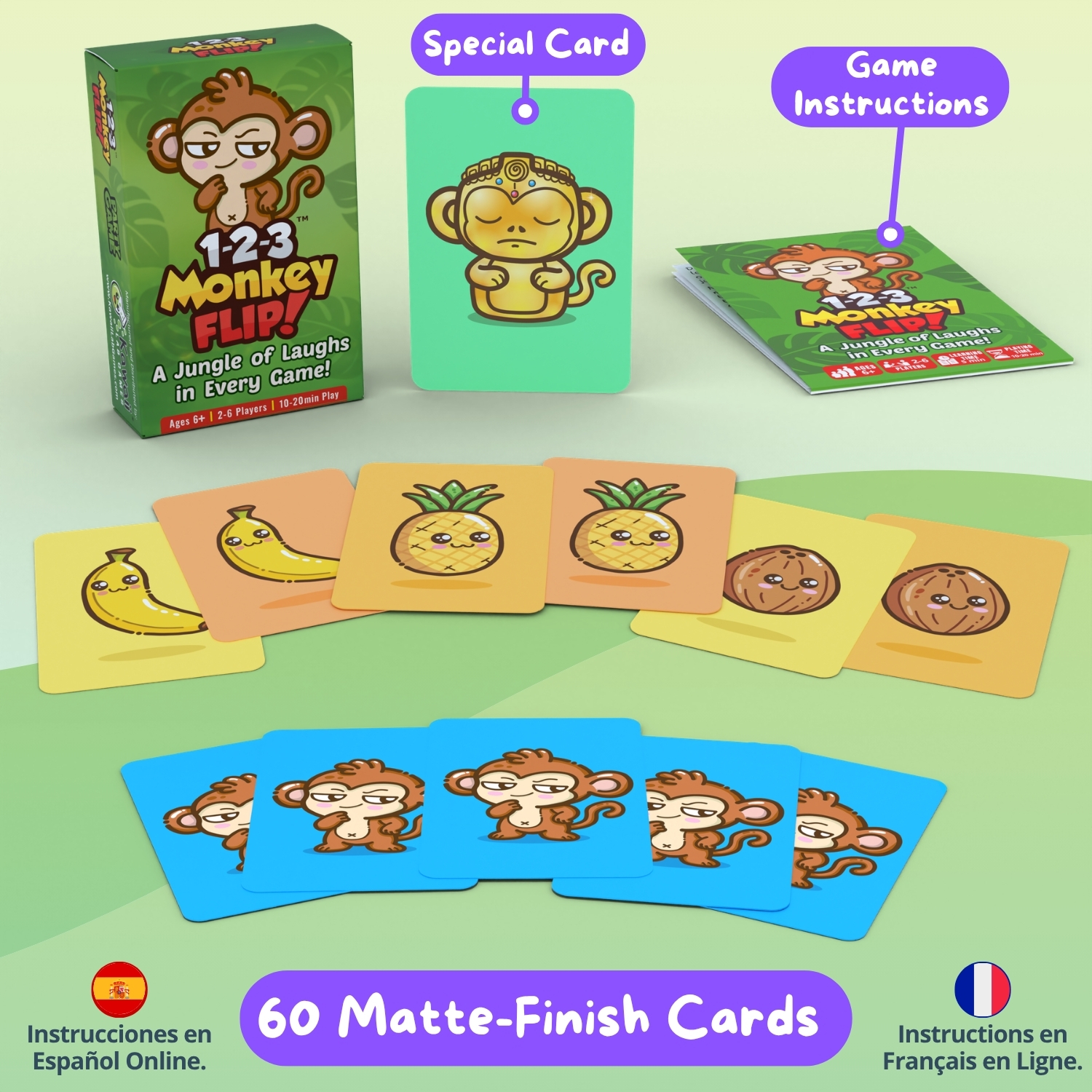 1-2-3 Monkey Flip! - Slap Party Card Game – Image 4