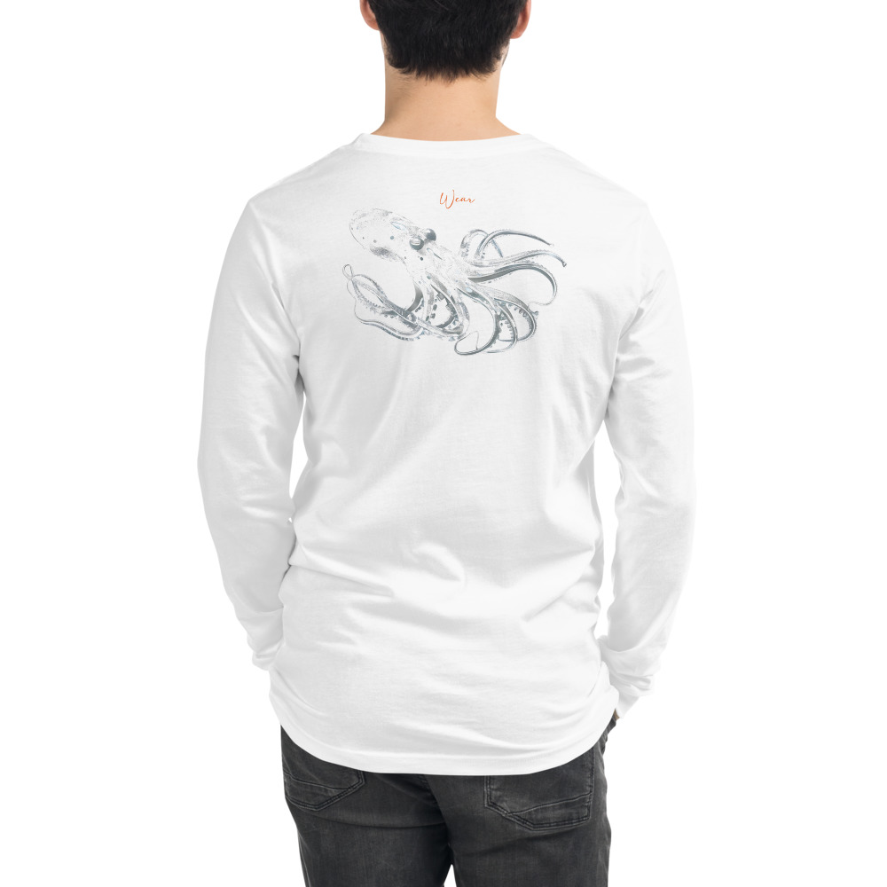 RAID Wear Octopus Unisex Long Sleeve Tee – XL, White