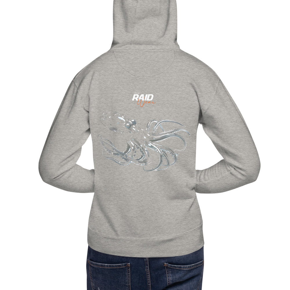RAID Wear Octopus Unisex Hoodie – XL, Carbon Grey