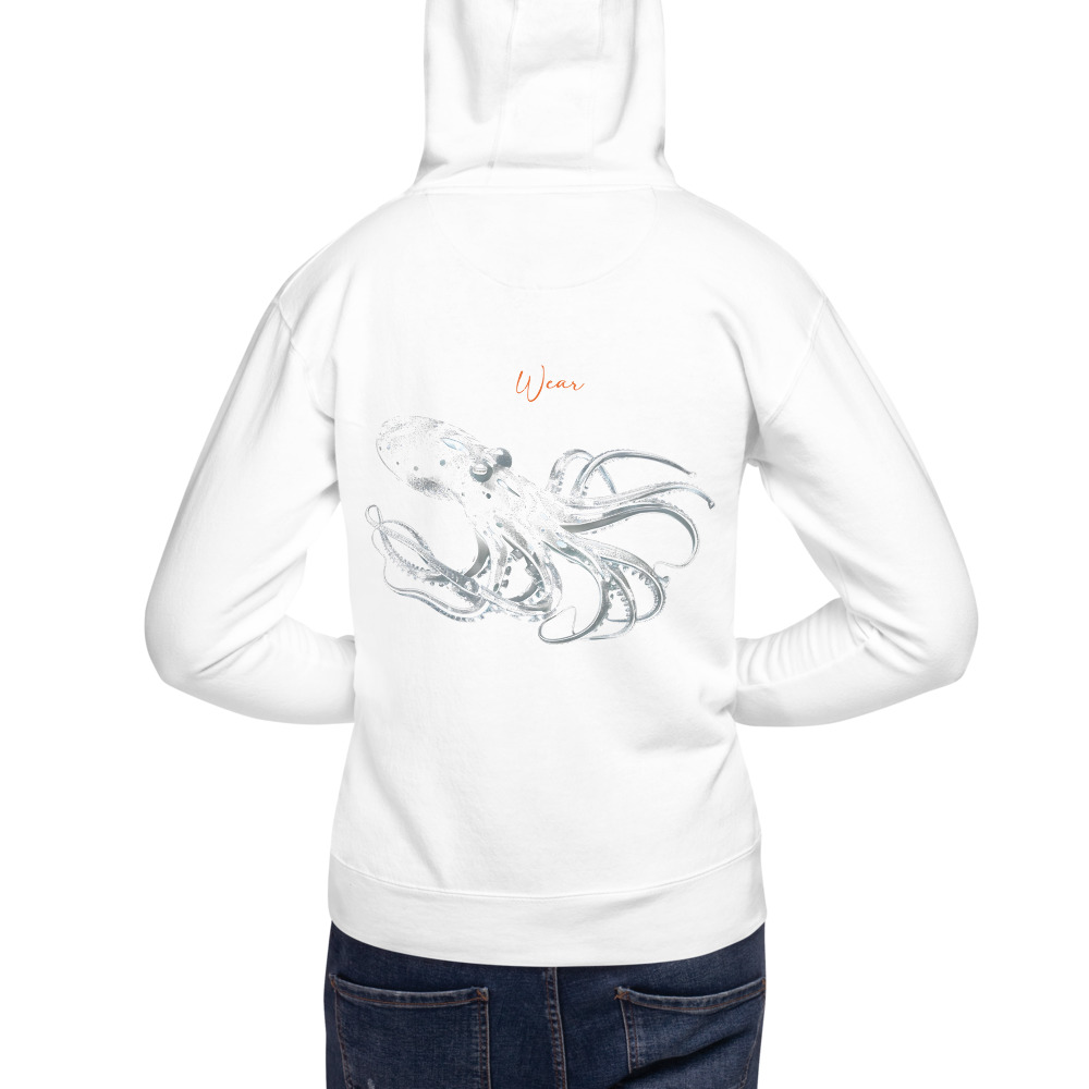 RAID Wear Octopus Unisex Hoodie – XL, White
