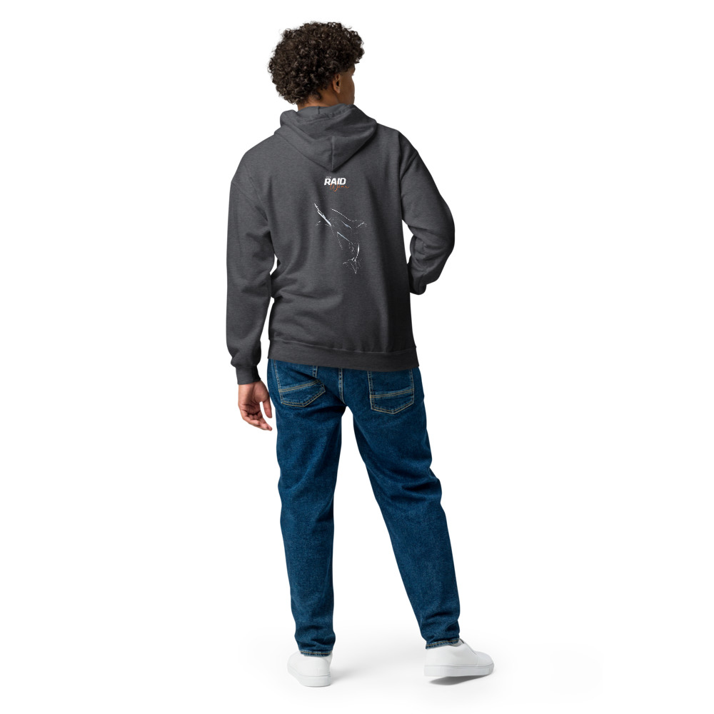 RAID Wear Shark Unisex Heavy Zip Hoodie – Image 5