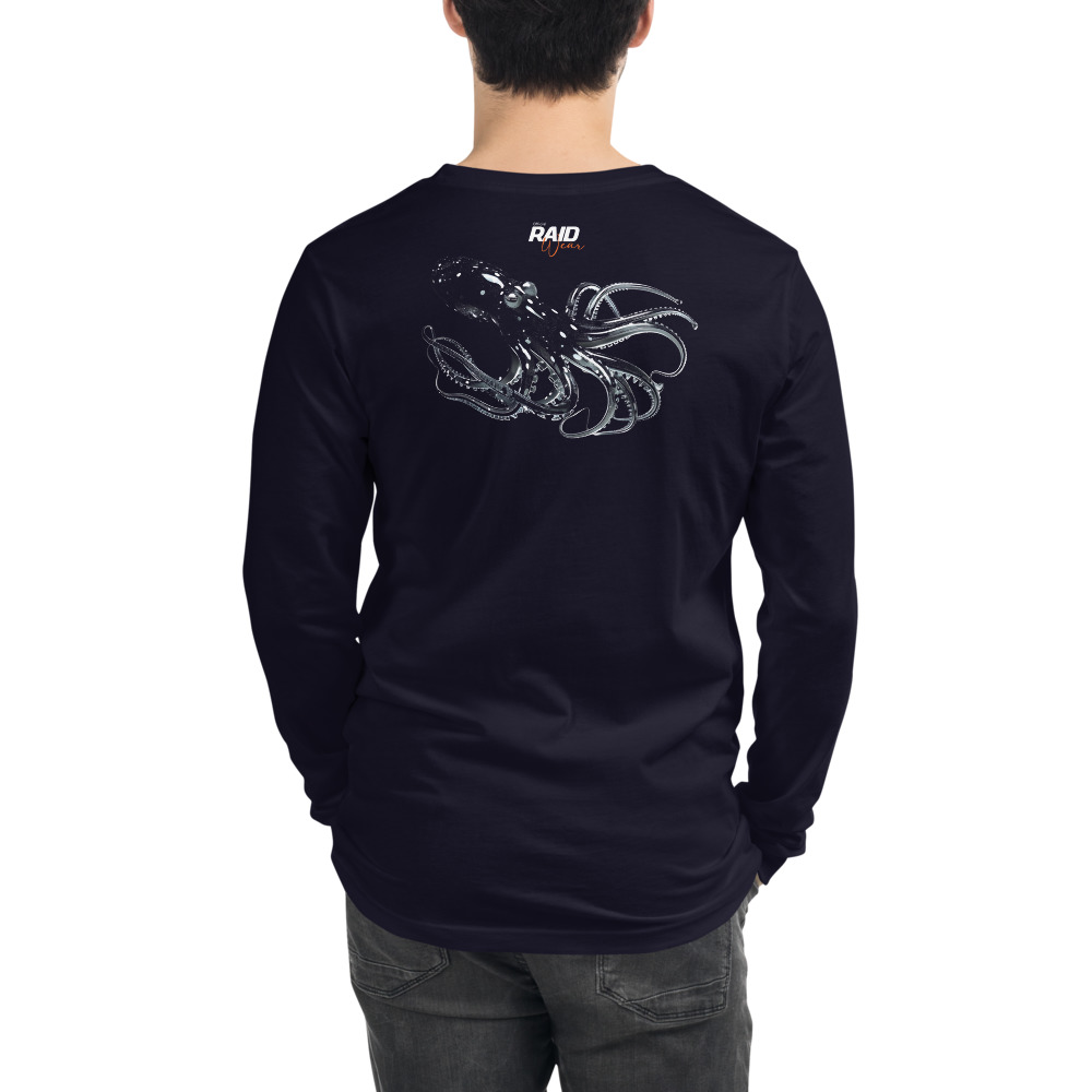RAID Wear Octopus Unisex Long Sleeve Tee – XL, Navy