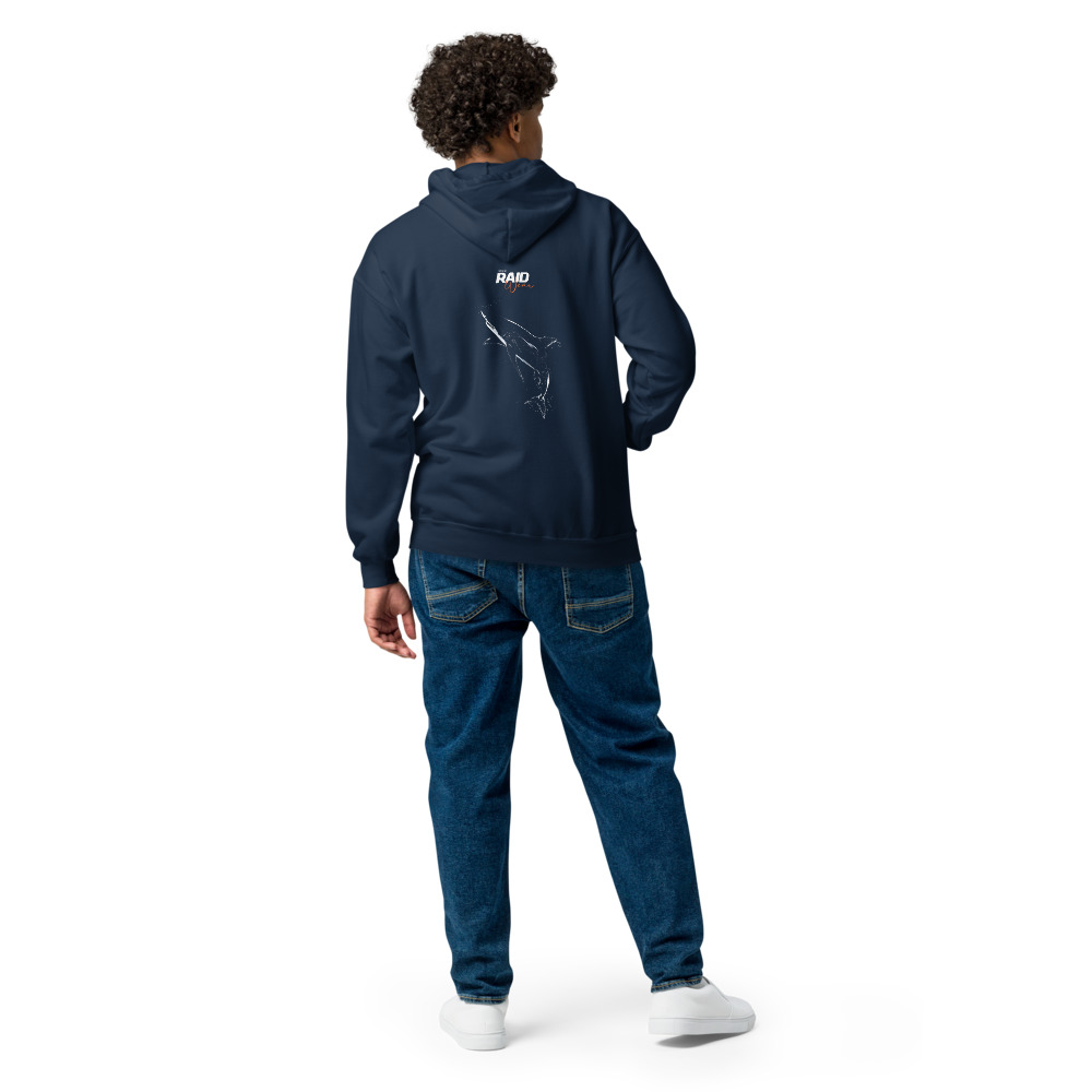 RAID Wear Shark Unisex Heavy Zip Hoodie – Image 3