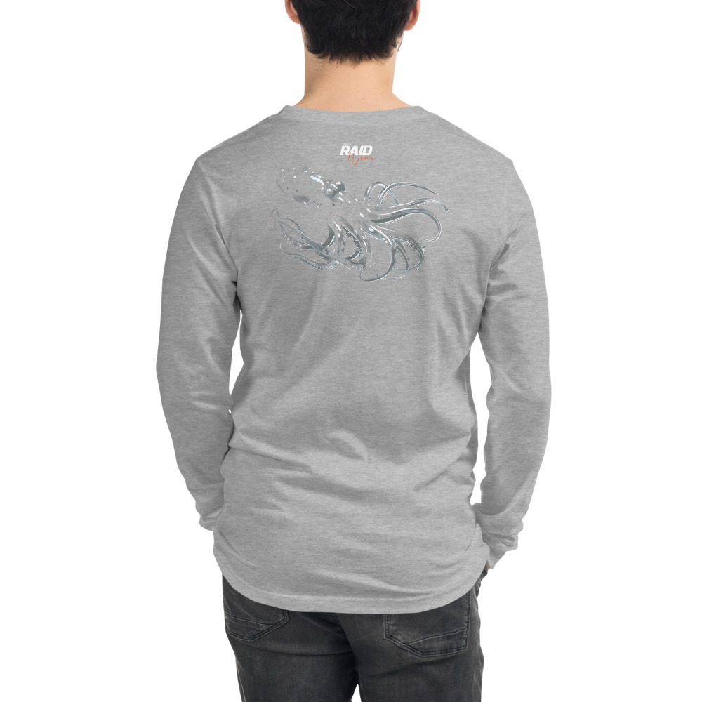 RAID Wear Octopus Unisex Long Sleeve Tee – XL, Athletic Heather