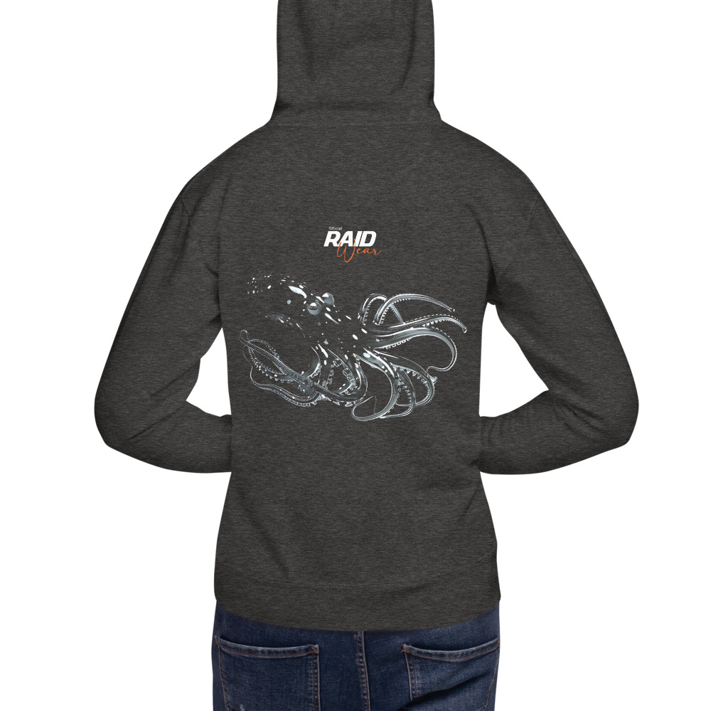 RAID Wear Octopus Unisex Hoodie – XL, Charcoal Heather
