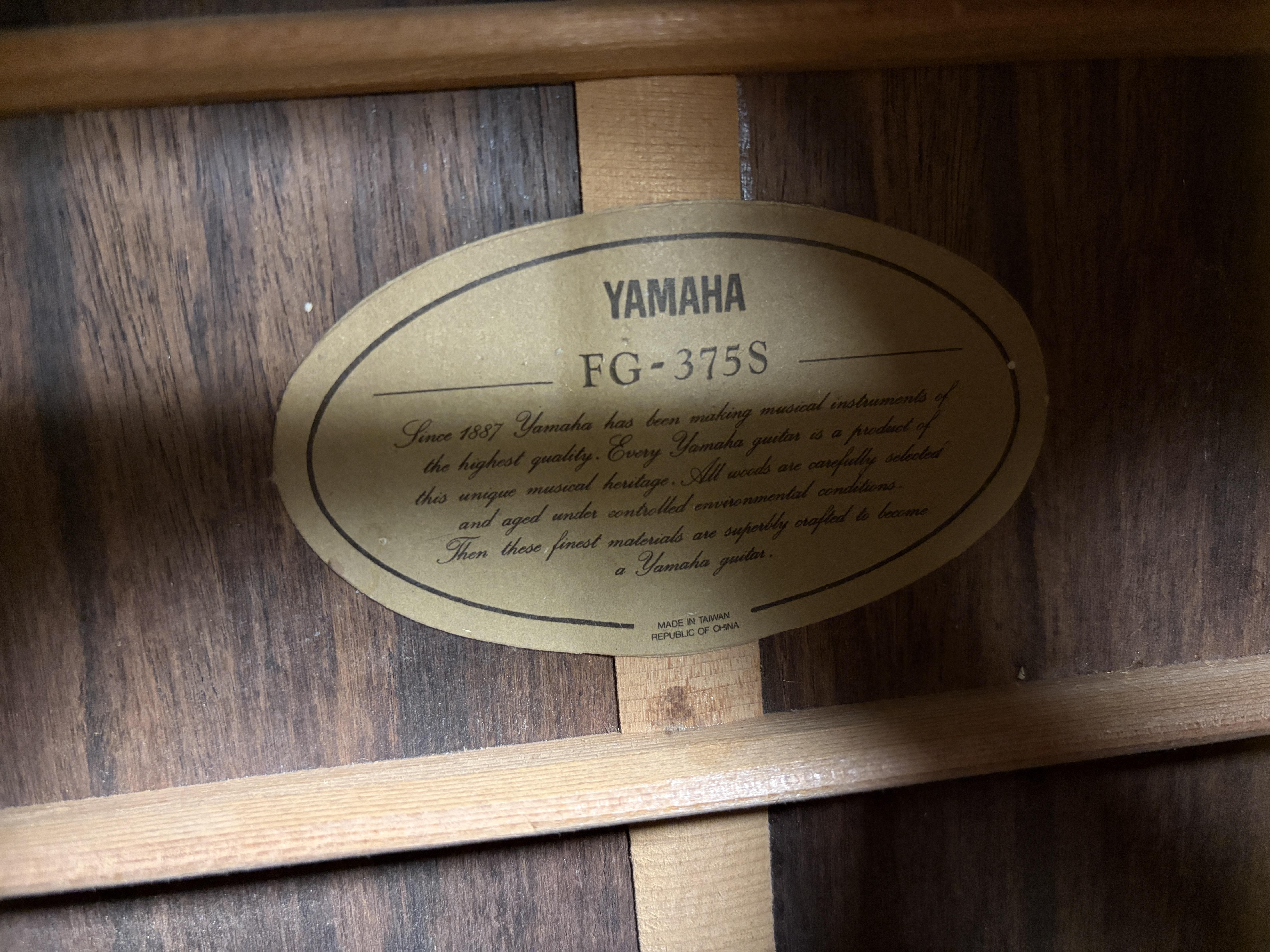 Yamaha FG375S Acoustic Guitar – Image 8