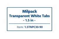 Milpack Transparent White Tabs - 1 in - 1TNPC30-90 – Image 1