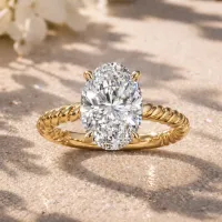 Oval Diamond Solitaire Engagement Ring (Yellow Gold) – Image 1