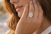 Pear Diamond Solitaire Engagement Ring (White Gold) – Image 2