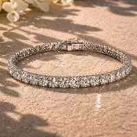 Round Diamond Tennis Bracelet (White Gold) – Image 1