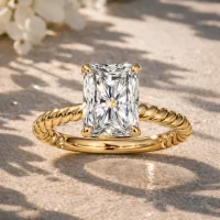 Radiant Diamond Solitaire Engagement Ring (Yellow Gold) – Image 1