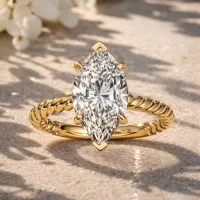 Marquise Diamond Solitaire Engagement Ring (Yellow Gold) – Image 1