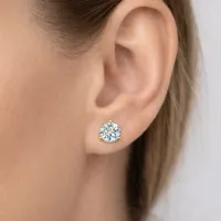 Martini Diamond Stud Earrings (Yellow Gold) – Image 2