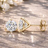 Martini Diamond Stud Earrings (Yellow Gold) – Image 1