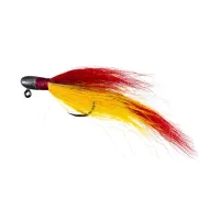 Acute Angling Hand-Tied Bucktail Jig - 1/2 oz – 1/2 oz, Red/Yellow