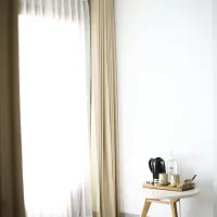 Sheer Curtain - Beige Linen – Image 1