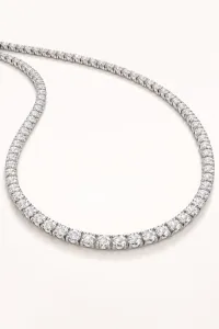 6 Carat lab diamond tennis necklace 14k white gold 16 inches – Image 3
