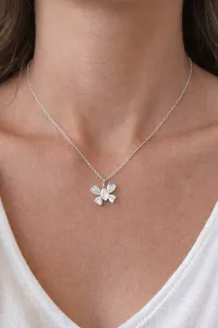 5 Pear Shaped Petal Bloom Pendant Necklace 14k Gold – Image 2