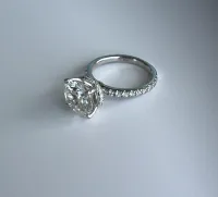 4.01 Carat Round Lab Diamond Center Stone Halo Setting Engagement Ring  – Image 3