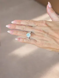 4.01 Carat Round Lab Diamond Center Stone Halo Setting Engagement Ring  – Image 2