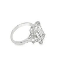 IGI certified 8.09 carat total weight emerald cut E-color VS1 Lab Diamond Engagement Ring set in 18k white gold.  – Image 2