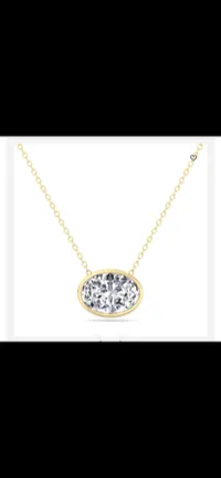 5 Carat Lab Grown Oval Diamond Bezel Set Pendant Necklace – Image 3