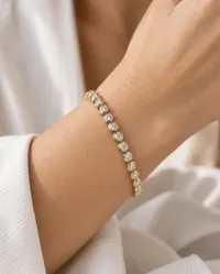 5 CTW Bezel Set Tennis Bracelet Lab Grown Diamonds – Image 1