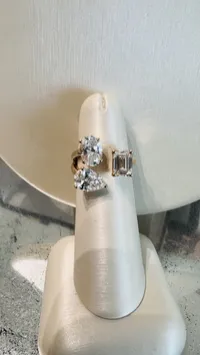 3.00 CT TW Modern Trio-Oval,Pear & Emerald Cut Diamond Ring – Image 2