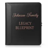 Legacies by Design™ - Legacy Blueprint Binder System™  – Black, Rose Gold, With Family Name, No Fingerprint Lock