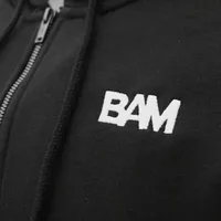 BAM Embroidered Zip Up Hoodie - Black – Image 2