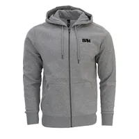 BAM Embroidered Zip Up Hoodie - Heather Grey – Image 1