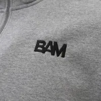 BAM Embroidered 1/4 Zip Sweatshirt - Heather Gray – Image 2