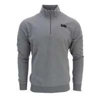 BAM Embroidered 1/4 Zip Sweatshirt - Heather Gray – Image 1