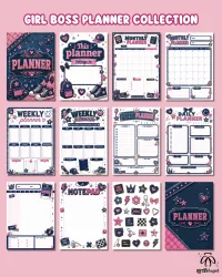 Girl Boss Planner and Notes Collection – personal license only