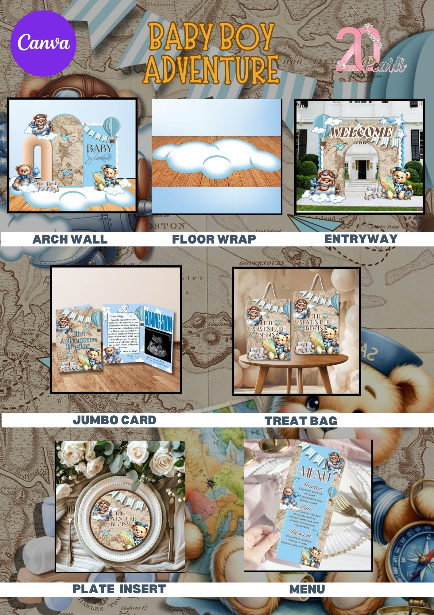 Baby Boy Adventure Baby Shower Bundle – Image 1