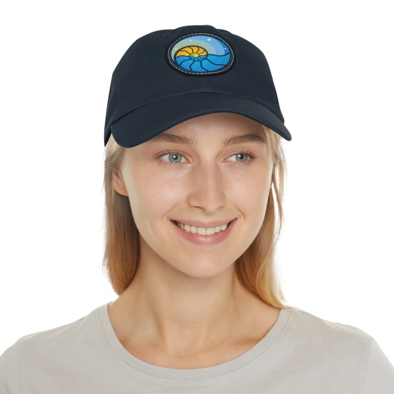 Dad Hat with Leather Patch (Round) – Image 17