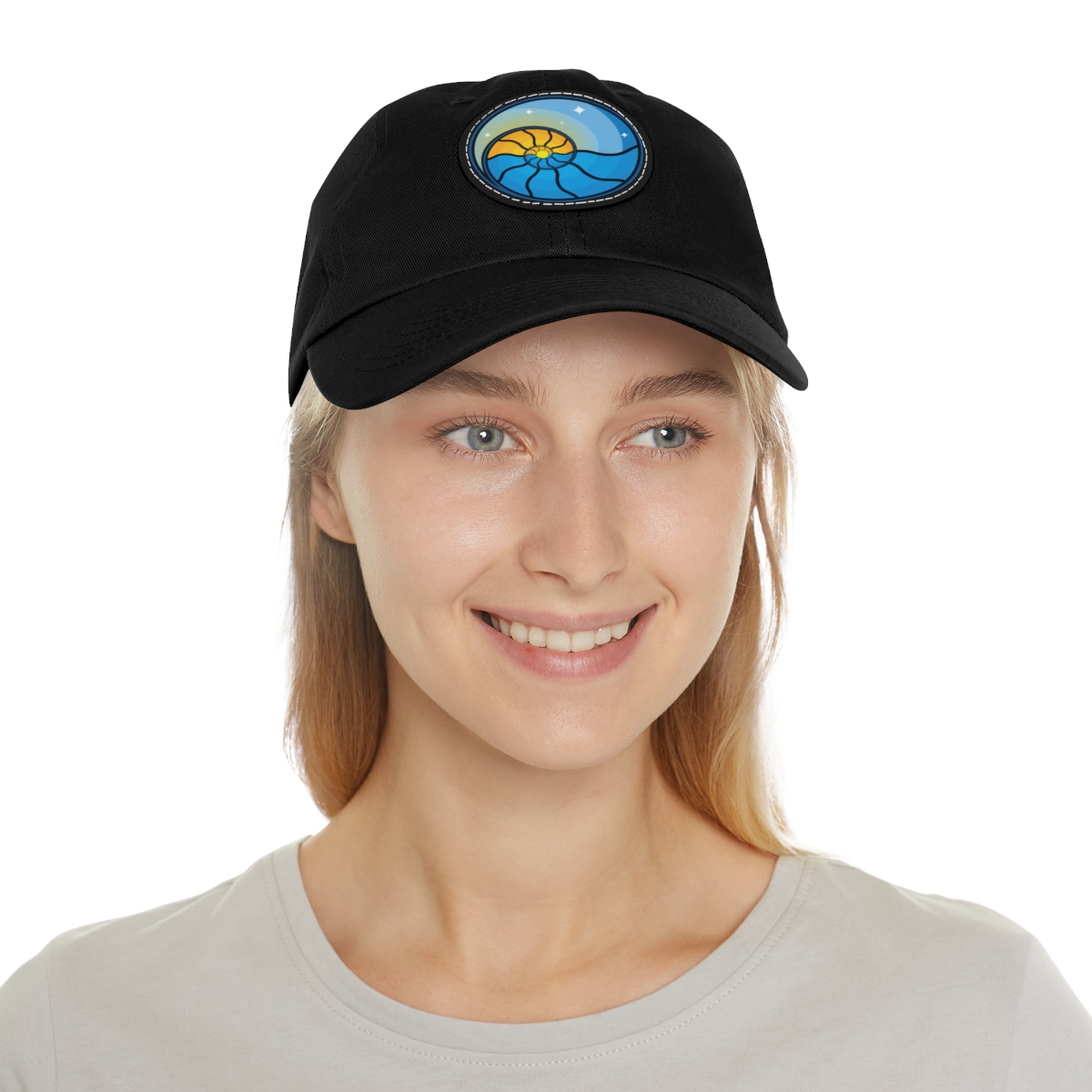 Dad Hat with Leather Patch (Round) – Image 19