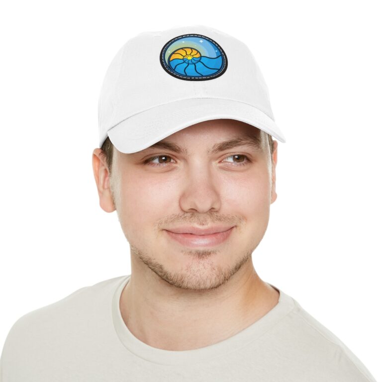 Dad Hat with Leather Patch (Round) – Image 8