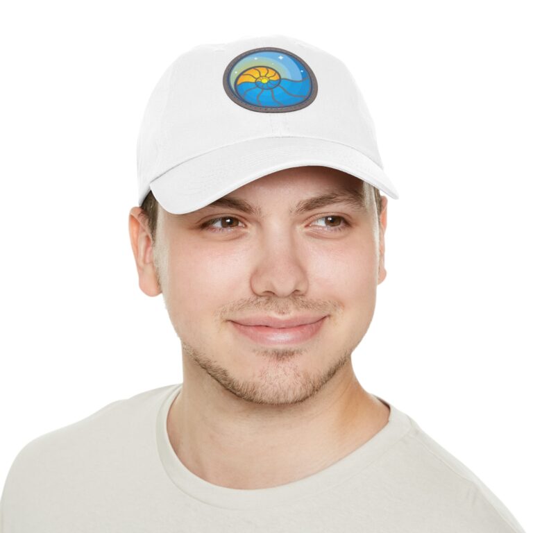 Dad Hat with Leather Patch (Round) – Image 7