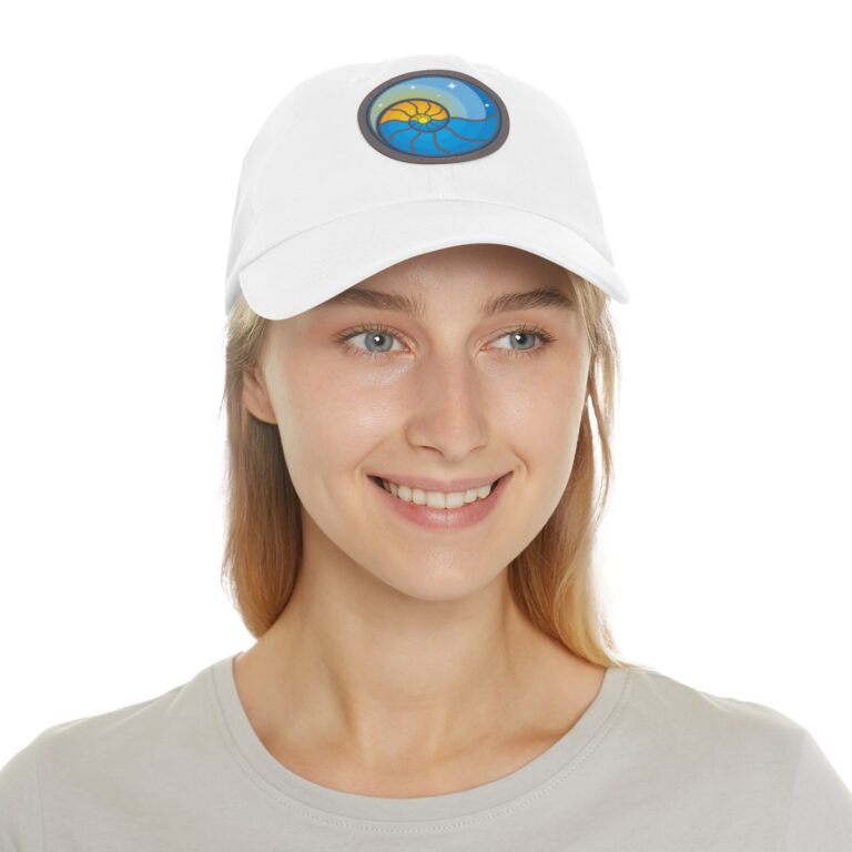 Dad Hat with Leather Patch (Round) – Image 12