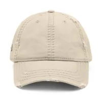 Distressed Embroidered Dad Hat — Vintage Washed Baseball Cap – Khaki, One size