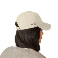 Distressed Embroidered Dad Hat — Vintage Washed Baseball Cap – Image 3
