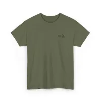 Minimal Paw Print Tee — ‘Paw’ Chest Logo Cotton T‑Shirt –  Military Green, XL